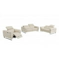 thumbnail image 1 of Italian Leather Six Person Seating Set, Beige - 3 Piece, 1 of 1