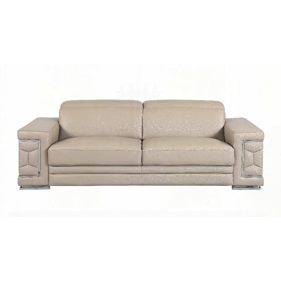 Modern Italian Leather Sofa 2208075cm with Reinforced Frame and High-Density Foam