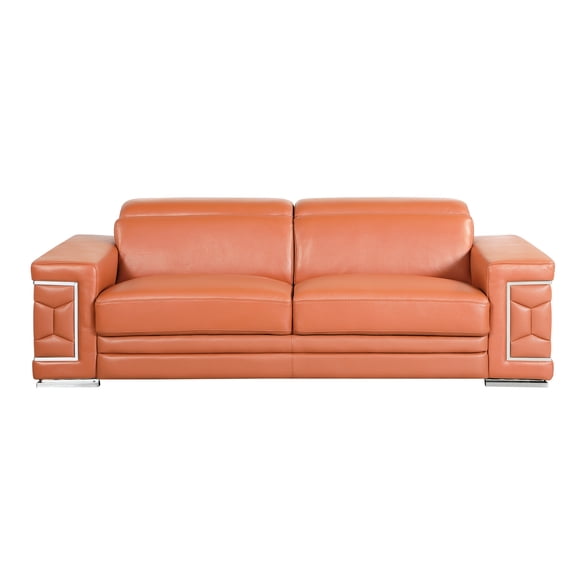 Italian Leather Sofa with High - density Foam / Plush Seating for Relax