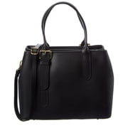 Italian Leather Top Handle Bag, Black