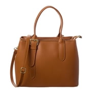 Italian Leather Top Handle Bag, Brown