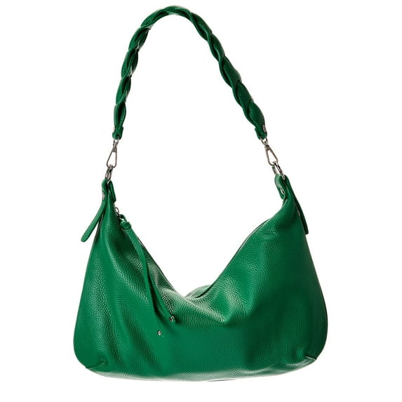 Italian Leather Top Handle Shoulder Bag, Green