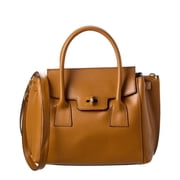 Italian Leather Top Handle Tote, Brown