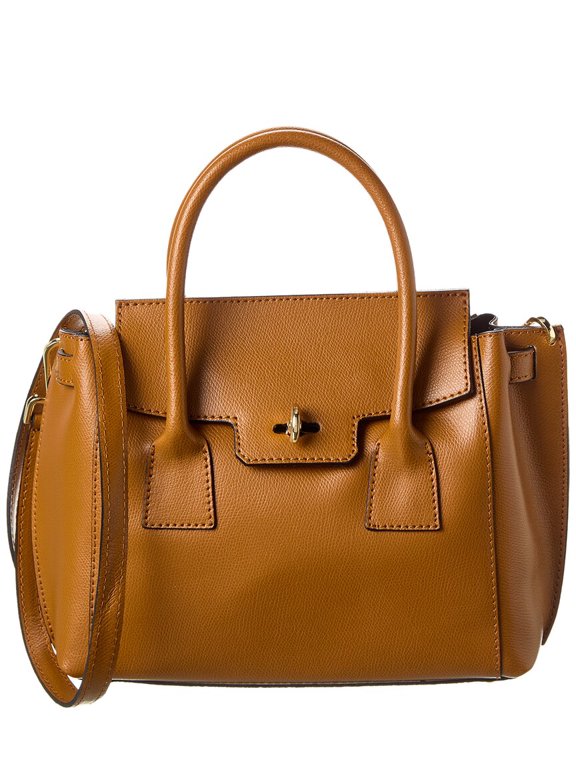 Top Handle Tote, Brown