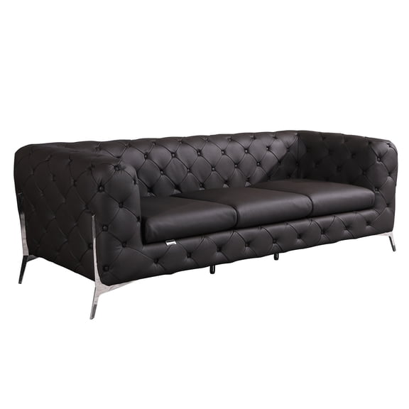 Italian Leather Upholstered Sofa with Foam Filler / Soft and Supportive Seating