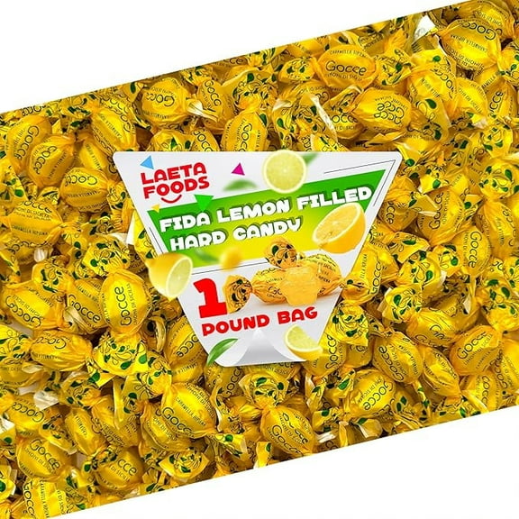 Italian Lemon Candy from Italy | 1 Pound Bag | Approx. 75 Count |