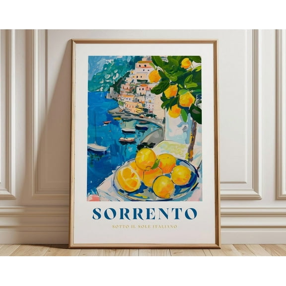 Italian Lemon Print, Citrus Print, Coastal Kitchen Art, Lemon Art Print, Italy Wall Art, Amalfi Coast Print Wall Art, Modern Wall Decor, 8x12 UNFRAMED