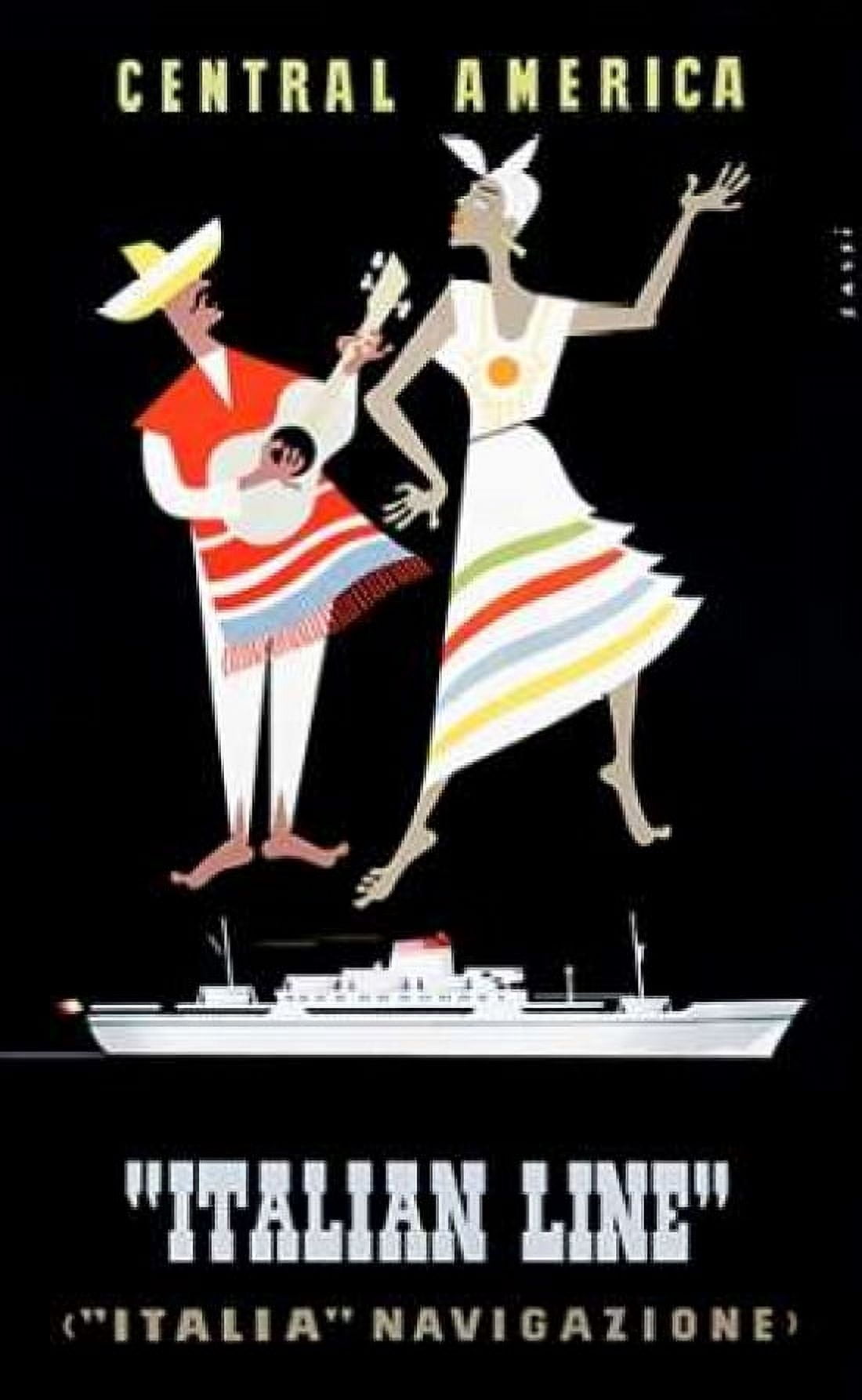 Italian Line Central America Canvas Art - Alda Sassi (12 x 18)