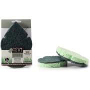 Italian Made Natural Eco-Friendly Plant Based none-scratch Double Sided Kitchen & Dish Scrub Sponge - Natural Cellulose Sponge & Plant Fiber - Plant Based, Green & Biodegradable 3 PACK/6 UNITS
