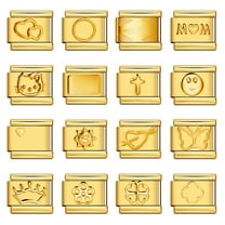 Italian Module Bracelet Titanium Steel Fully Golden Stamping Pattern