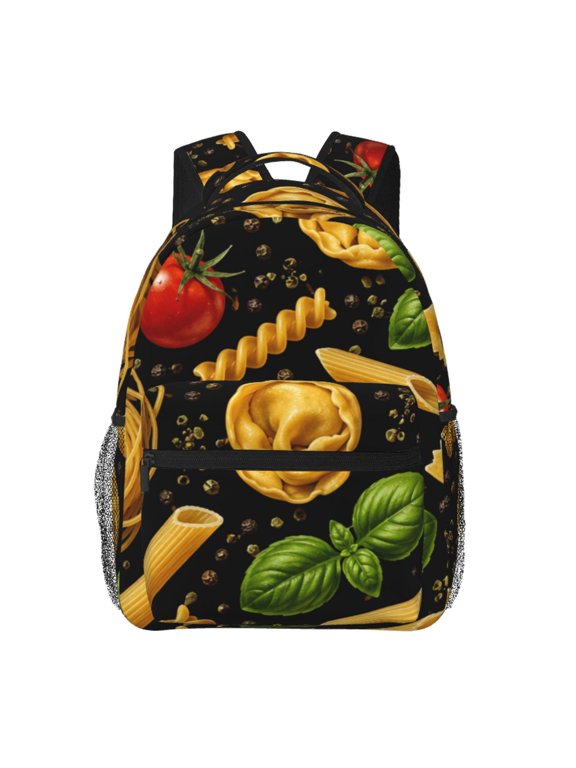 Italian Pasta Gourmet Pattern Laptop Backpack Travel Rucksack for Teens Adults, Fits 15-inch Notebook