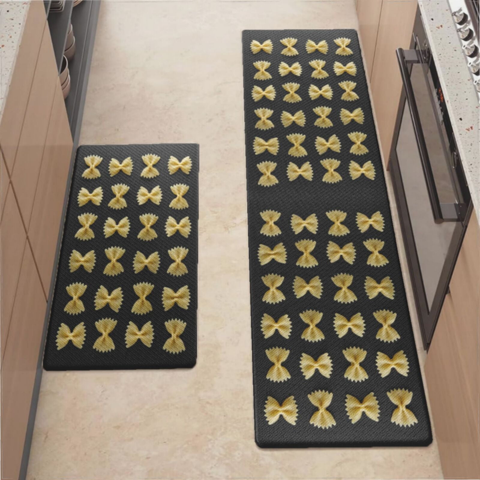 Italian Pasta Lovers Pattern Junk Food Lover Pvc Kitchen Mat Runner 2 ...