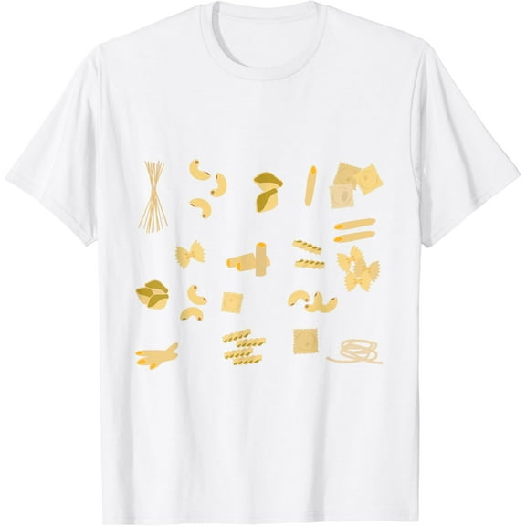 Italian Pasta Shapes Pattern T-Shirt