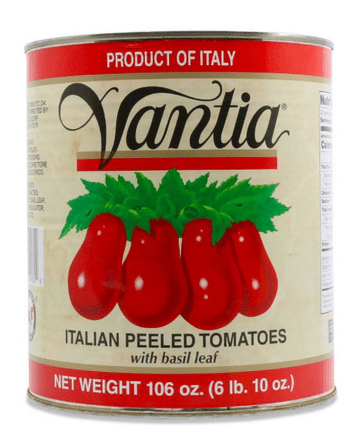 Italian Peeled Tomatoes with Basil Leaf 106oz (PACKS OF 6)