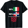 thumbnail image 1 of Italian Plus Dominican Mix DNA Heritage Flag T-Shirt, 1 of 4