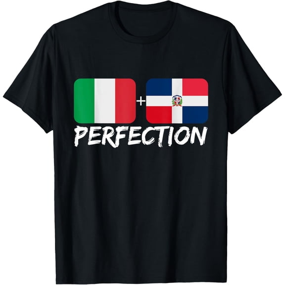 Italian Plus Dominican Perfection Heritage Flag T-Shirt