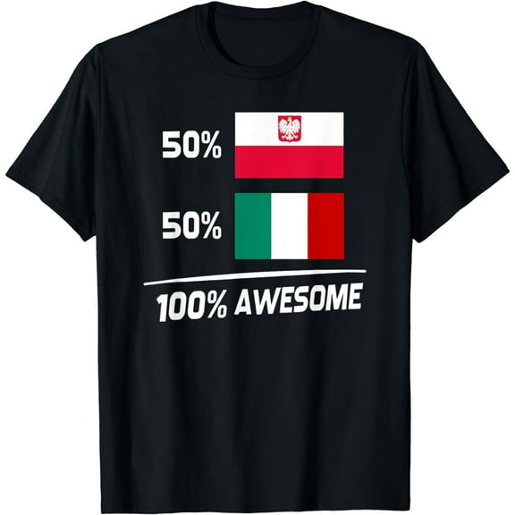 Italian Polish Flag Half Italian Half Polish Italy Poland T-Shirt mens t shirt，black，women，funny，misfits，men，journey，t-shirt