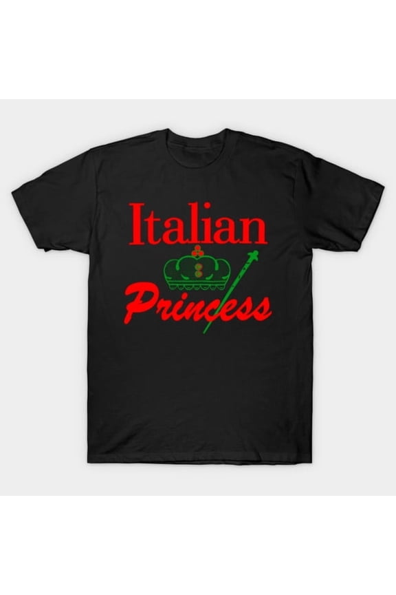 Italian Princess Girl Italia National Flag Heritage Graphic, H40325 T-Shirt, for Men and Women, Up to Size 5XL