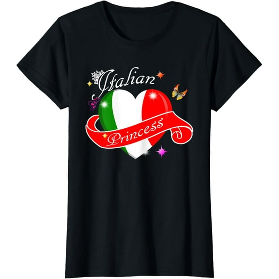 Italian Princess I Heart Italy Flag Womens T-Shirt
