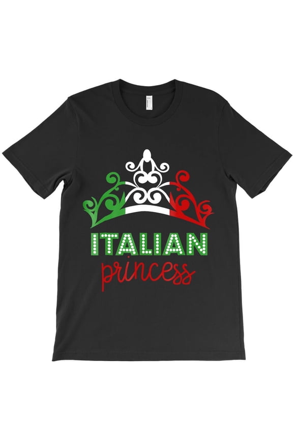 Italian Princess Tiara National Flag Themed Funny and Cute Themed Gift H20267 T-Shirt, for Men and Women, Up to Size 5XL