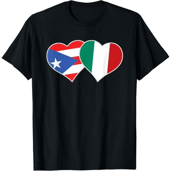 Italian Puerto Rican Flag Love Italy Puerto Rico Heart T-Shirt