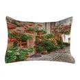 thumbnail image 1 of Italian Quilted Pillowcover, Street View of a Small Renaissance Town with Floral Porches and Rock Mediterranean, Standard King Size Accent Pillow Cover for Bedroom, 36" x 20", Multicolor, by Ambesonne, 1 of 2
