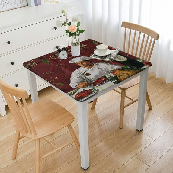 Italian Red Bistro Backed Tablecloth, Novelty Indoor/Outdoor Tablecloth, Picnic, Barbeque, Patio and Kitchen Dining Oblong/Rectangle