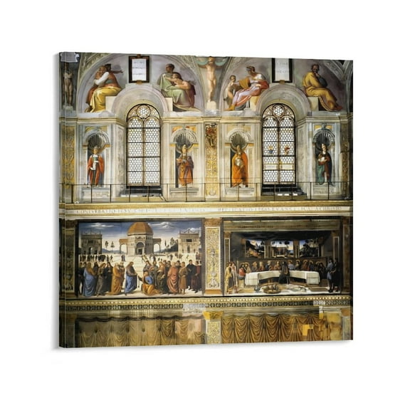Italian Renaissance Painters Michelangelo Detail of Wall Finish Poster Poster Decorative Painting Canvas Wall Art Living Room Posters Bedroom Painting 20x20inch(50x50cm)