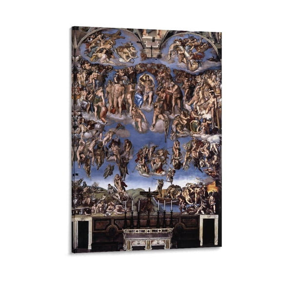 Italian Renaissance Painters Michelangelo at The Last Judgment Poster Room Aesthetic Poster Print Art Wall Painting Canvas Posters Gifts Modern Bedroom Decor 24x36inch(60x90cm)