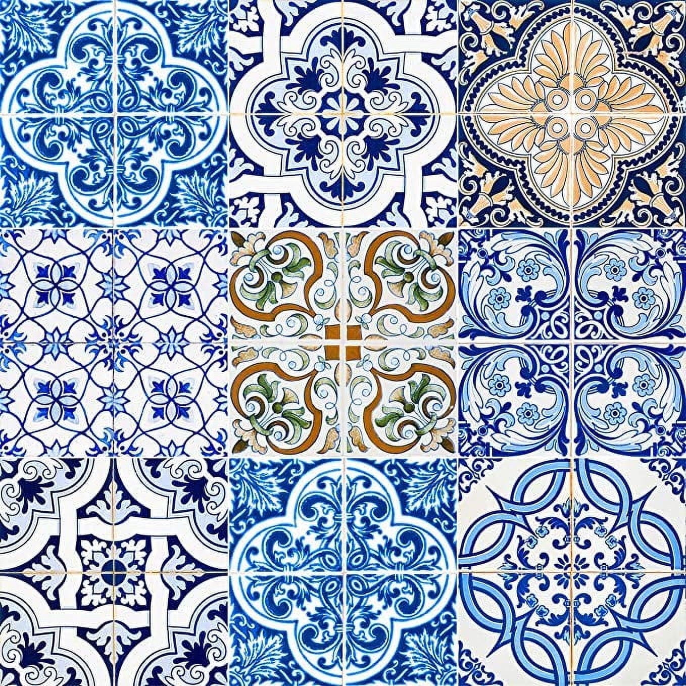 Italian Retro Tile Blue Mexi Wedding Favors Tile Edible Cake topper ...
