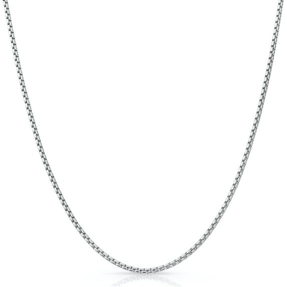 Italian Round Box Chain Sterling Silver 3MM, Solid 925 Italy, Next Level Jewelry