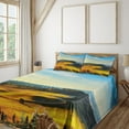 thumbnail image 1 of Ambesonne Landscape Fitted & Top Sheet Set with Shams, Italy Farmland Rural, Blue Yellow, 1 of 4