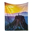thumbnail image 1 of Italian Soft Flannel Fleece Blanket, Old Historic Castle Town on Top of the Hills in Italian Renaissance at Sunset Print, Cozy Plush for Indoor and Outdoor Use, 50" x 70", Multicolor, by Ambesonne, 1 of 6