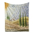 thumbnail image 1 of Italian Soft Flannel Fleece Throw Blanket, Van Gogh Style Italy Valley Rural Fields European Scenery Painting Print, Cozy Plush for Indoor and Outdoor Use, 50" x 60", Multicolor, by Ambesonne, 1 of 5