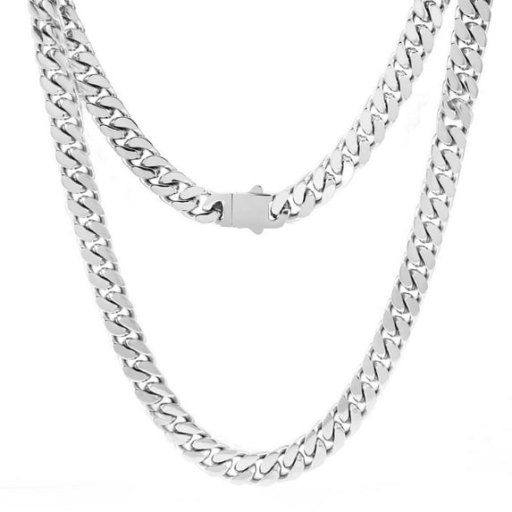 Italian Solid 18k Gold Over 925 Sterling Silver Chain Necklace for Men Women, 3.5mm, 5mm Diamond Cut Cuban Link Chain, Sturdy & Shiny & Not Easy to Fade & Comfortable 16 18 20 22 24 26 Inch