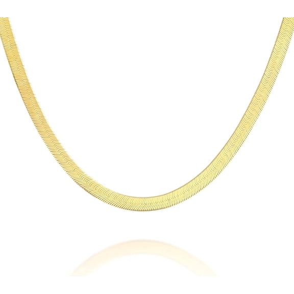Italian Solid 925 Sterling Silver, 22K Gold Plated Chain Necklaces | Snake, Square Box, Cable, Super Flex Curb, Miami Cuban and Rope Diamond-Cut Herringbone Necklace for Women and Men | MADE IN ITALY