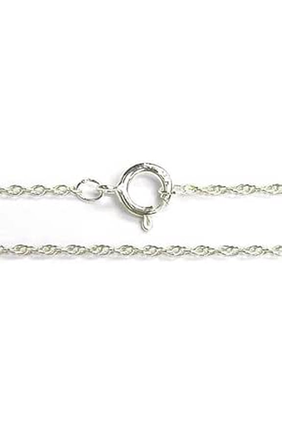 Italian Sterling Silver 8r Rope Chain Necklace With Spring Ring Clasp 16''