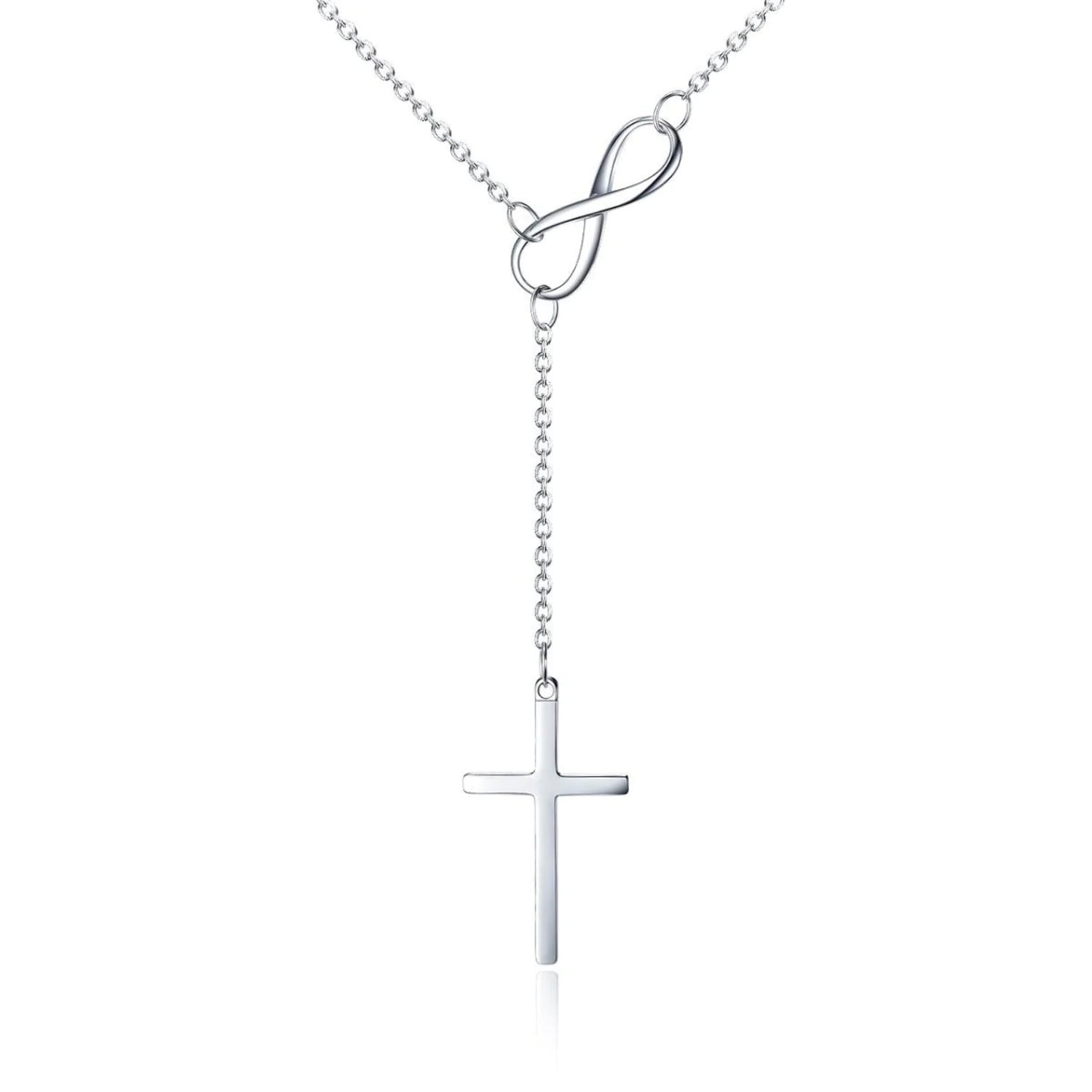 Infinity cross lariat necklace deals