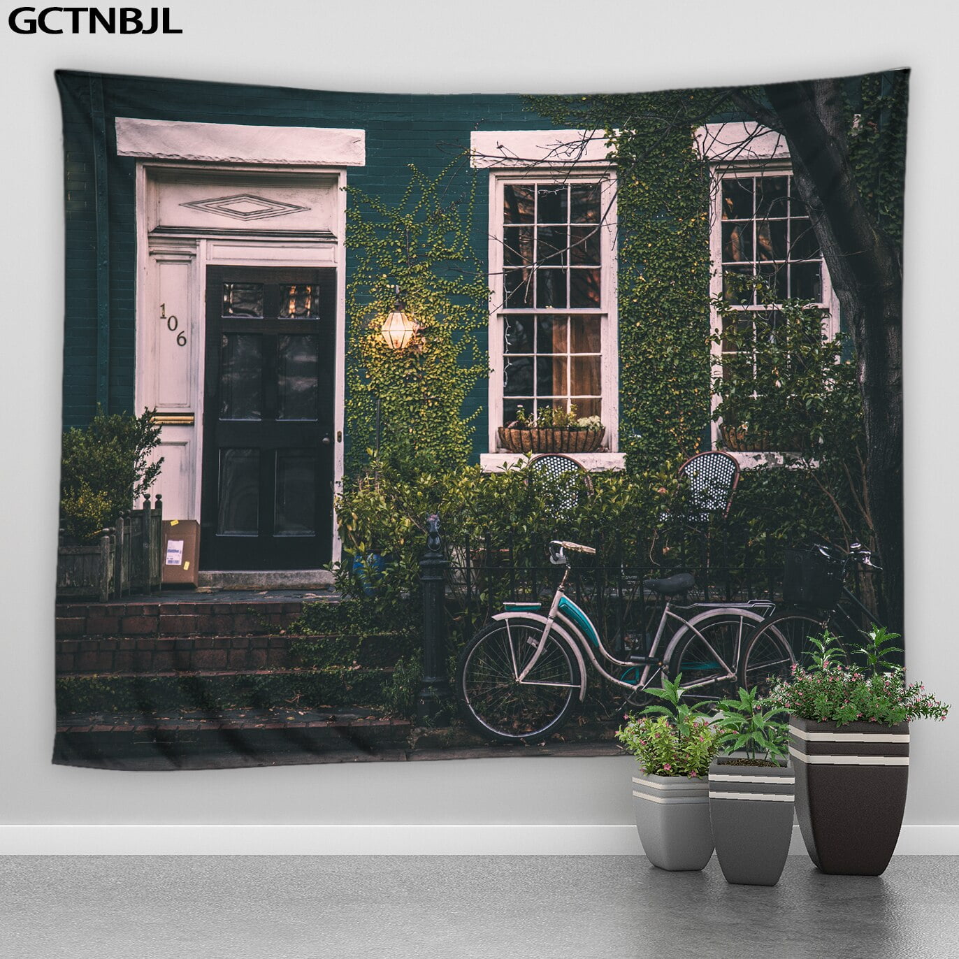 Italian Streets in Countryside Traditional Brick Houses Old Street Architecture Tapestry Wall