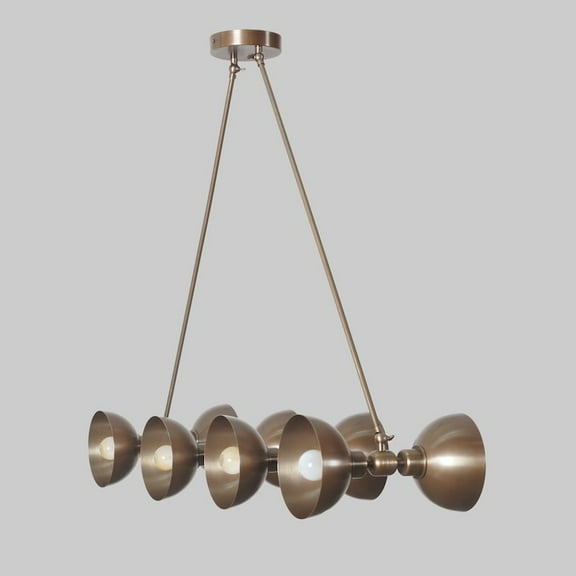 Italian Style Eight Lights Brass Sputnik Chandelier Light Fixture Raw Brass Ceiling Fixture