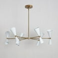 thumbnail image 1 of Italian Style Six-Arms Light Brass Sputnik Chandelier Light Fixture Raw Brass Ceiling Fixture, 1 of 7