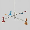 thumbnail image 1 of Italian Style Three-Arms Brass Sputnik Balance Chandelier Light Fixture Raw Brass Ceiling Fixture, 1 of 7