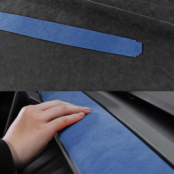 Italian Suede Dashboard Cover for Tesla Model Y 2020-2023 & Model 3 2017-2023, Center Console Wrap Trim Sticker, Blue Alcantara Interior Decor Accessory