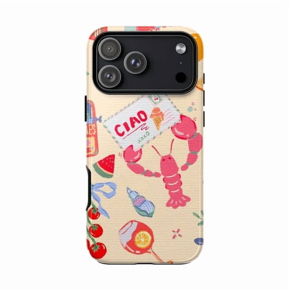 Pro Maintenance Plus Italian Summer Lobster Phone Case, Ciao Postcard Mediterranean Food ...