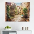 thumbnail image 1 of Italian Tapestry, Street View of a Small Renaissance Town with Floral Porches and Rock Mediterranean, Fabric Wall Hanging Decor for Bedroom Living Room Dorm, 2 Sizes, Multicolor, by Ambesonne, 1 of 1