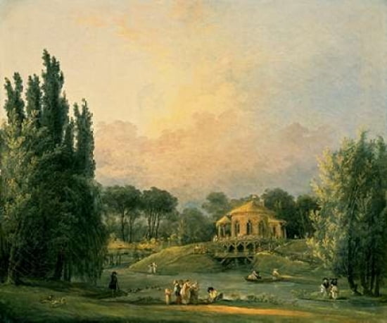Italian Tempietto in a Park Canvas Art - Hubert Robert (20 x 24)