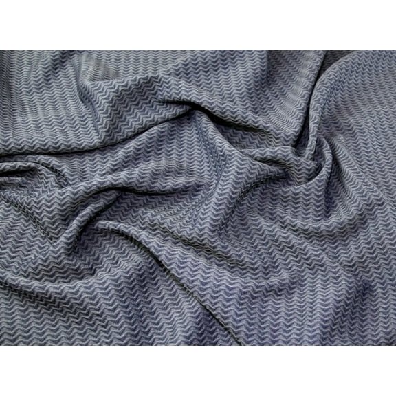 Italian Textured Weave Polyester Dress Fabric Denim Blue - per yard