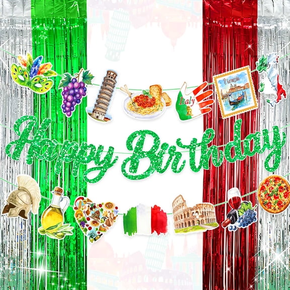 Italian Theme Birthday Party Decorations - Vibrant Cultural Decor Set for Festive Celebrations