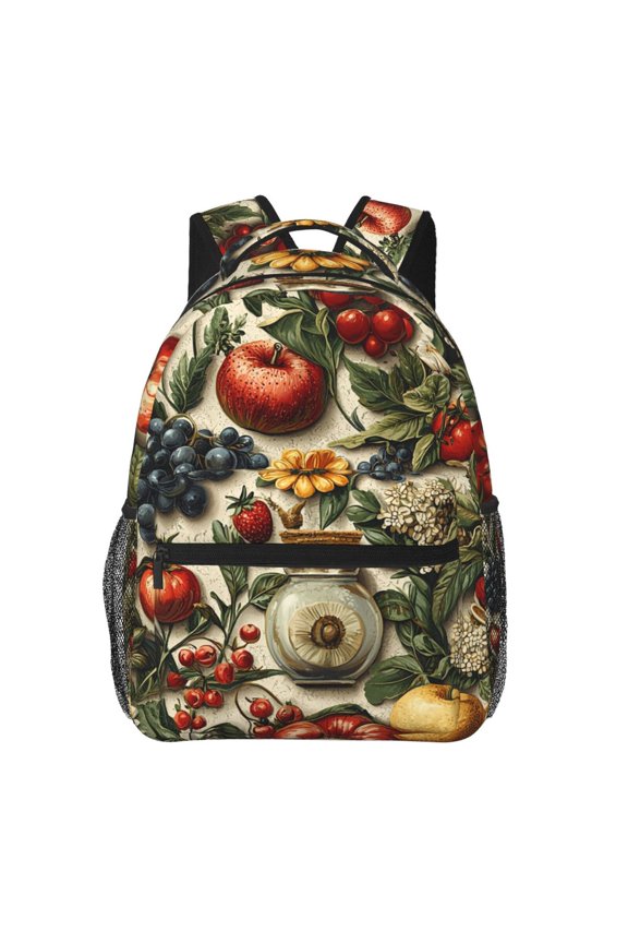Italian Theme Pattern Cool Backpack Casual College Bag Zipper Laptop Daypack Hiking Rucksack Travel
