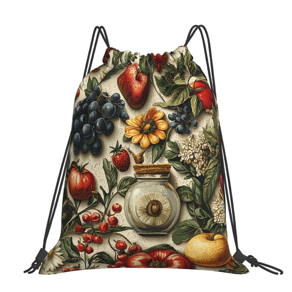 Italian Theme Pattern Cool Large Drawstring Backpack Casual Cinch Sack Bag Backpack for Sports Hiking Travel Gym
